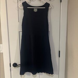 Maeve Anthropologie Navy Textured Sleeveless Midi Dress Women’s Medium